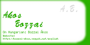akos bozzai business card